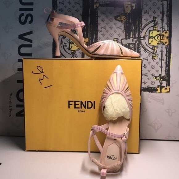 Fendi Colibri Lite Slingback Pumps | Metallic Mixed Media | Size 36.5 | New - Picture 10 of 10